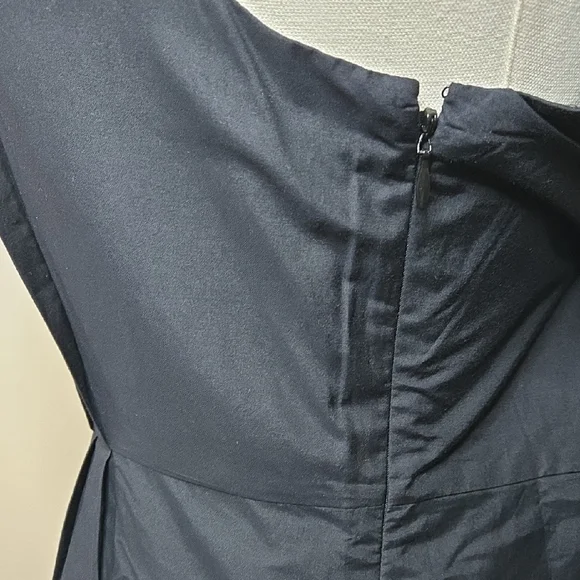 Lands' End Navy Cotton Silk Sleeveless Dress Size 6 Quiet Luxury Preppy Coastal - Picture 4 of 11